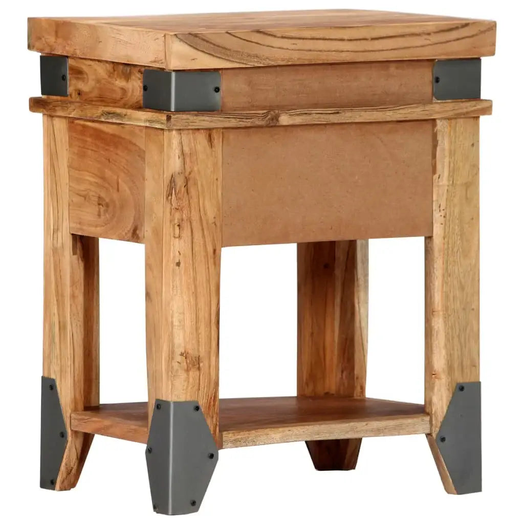 Comodino 40x30x51 cm in Legno Massello di Acacia - homemem39