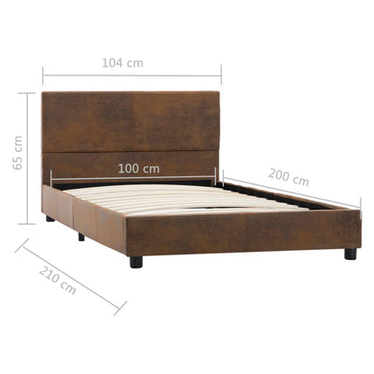 Giroletto Marrone in Similpelle Scamosciata 100x200 cm - homemem39