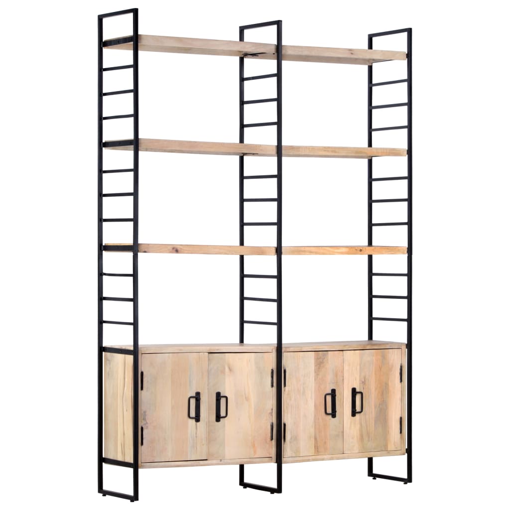 Libreria a 4 Livelli Legno Massello di Mango 124x30x180 cm - homemem39