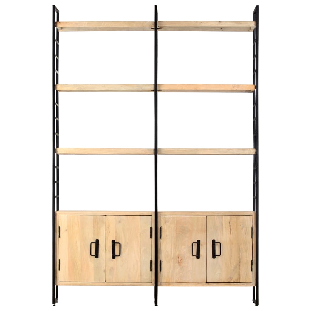 Libreria a 4 Livelli Legno Massello di Mango 124x30x180 cm - homemem39
