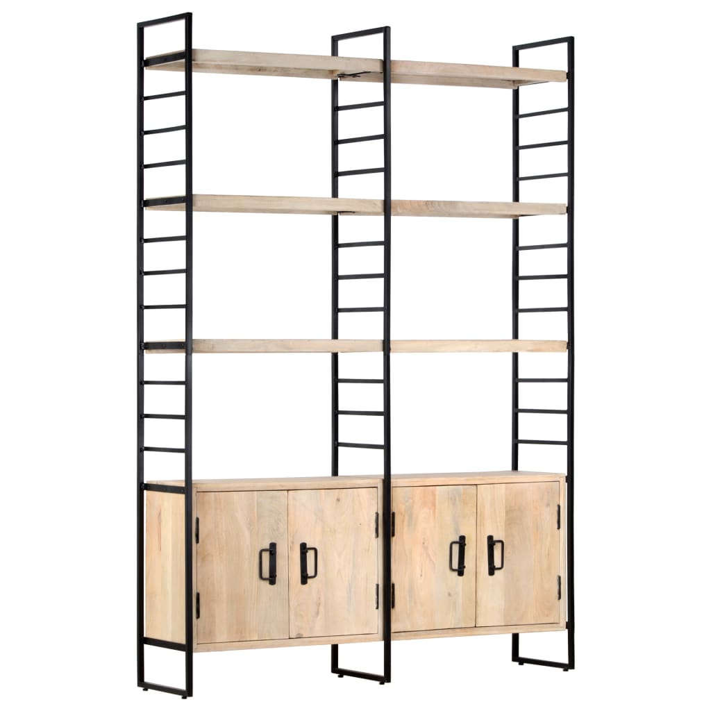 Libreria a 4 Livelli Legno Massello di Mango 124x30x180 cm - homemem39