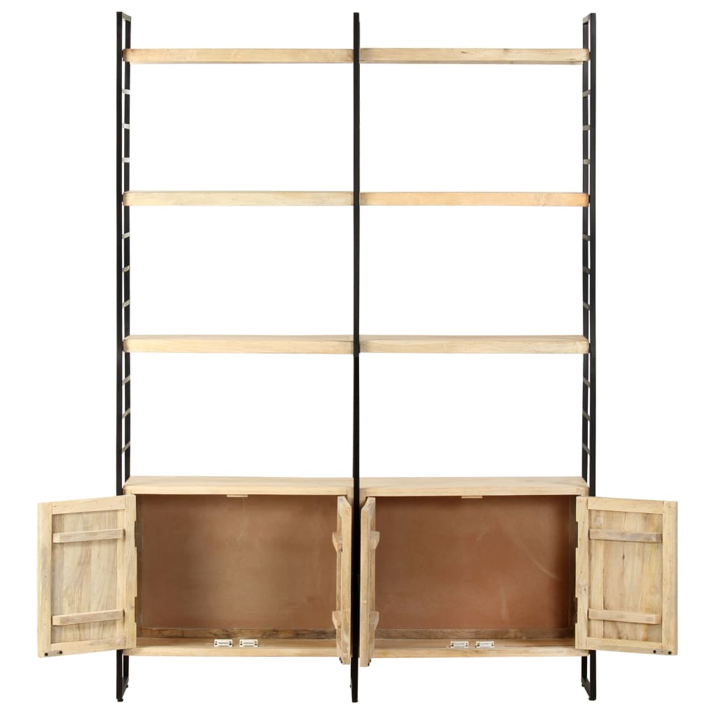 Libreria a 4 Livelli Legno Massello di Mango 124x30x180 cm - homemem39