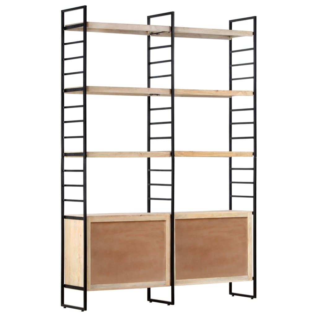 Libreria a 4 Livelli Legno Massello di Mango 124x30x180 cm - homemem39