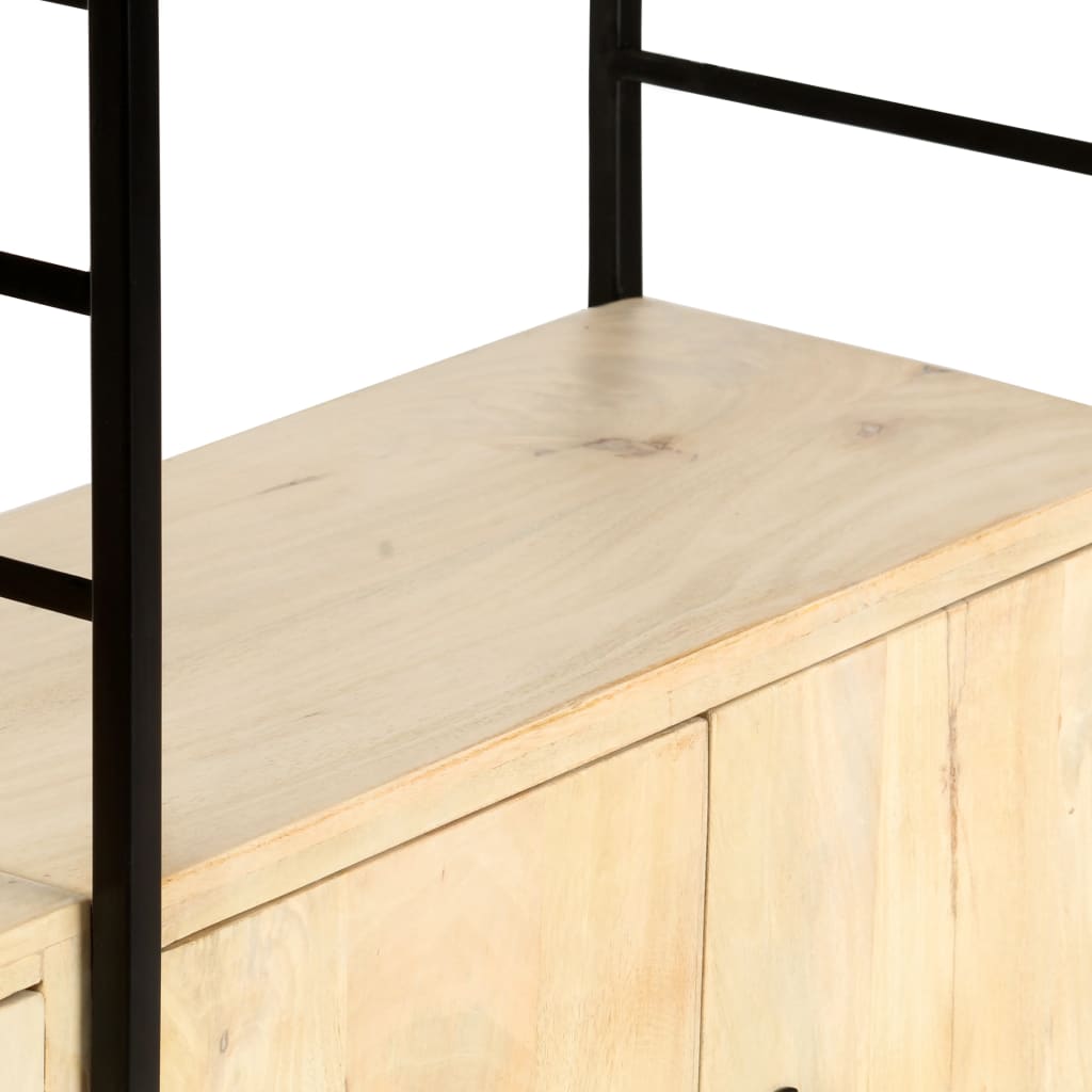 Libreria a 4 Livelli Legno Massello di Mango 124x30x180 cm - homemem39