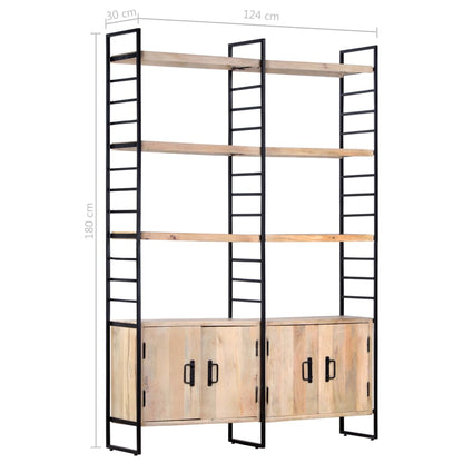 Libreria a 4 Livelli Legno Massello di Mango 124x30x180 cm - homemem39