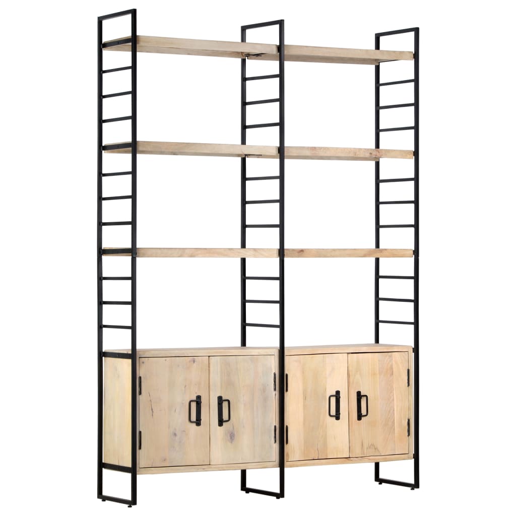 Libreria a 4 Livelli Legno Massello di Mango 124x30x180 cm - homemem39