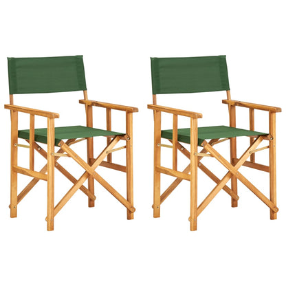 Sedie da Regista 2 pz in Legno Massello di Acacia Verde - homemem39