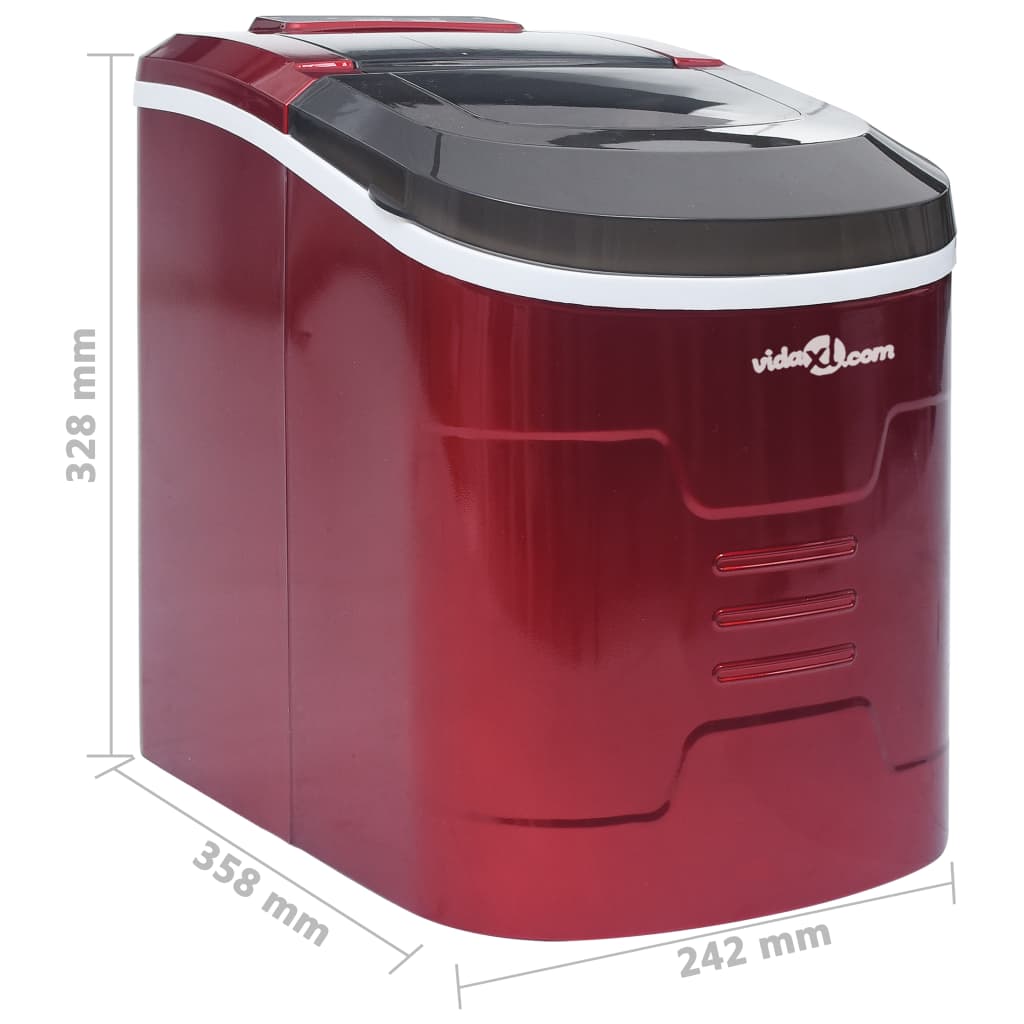Macchina per il Ghiaccio Rossa 2,4 L 15 kg / 24 h - homemem39
