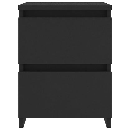 Comodini Neri 2 pz 30x30x40 cm in Truciolato - homemem39