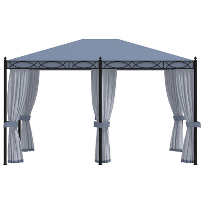 Gazebo con Schermi a Rete 3x4 cm Antracite in Acciaio - homemem39