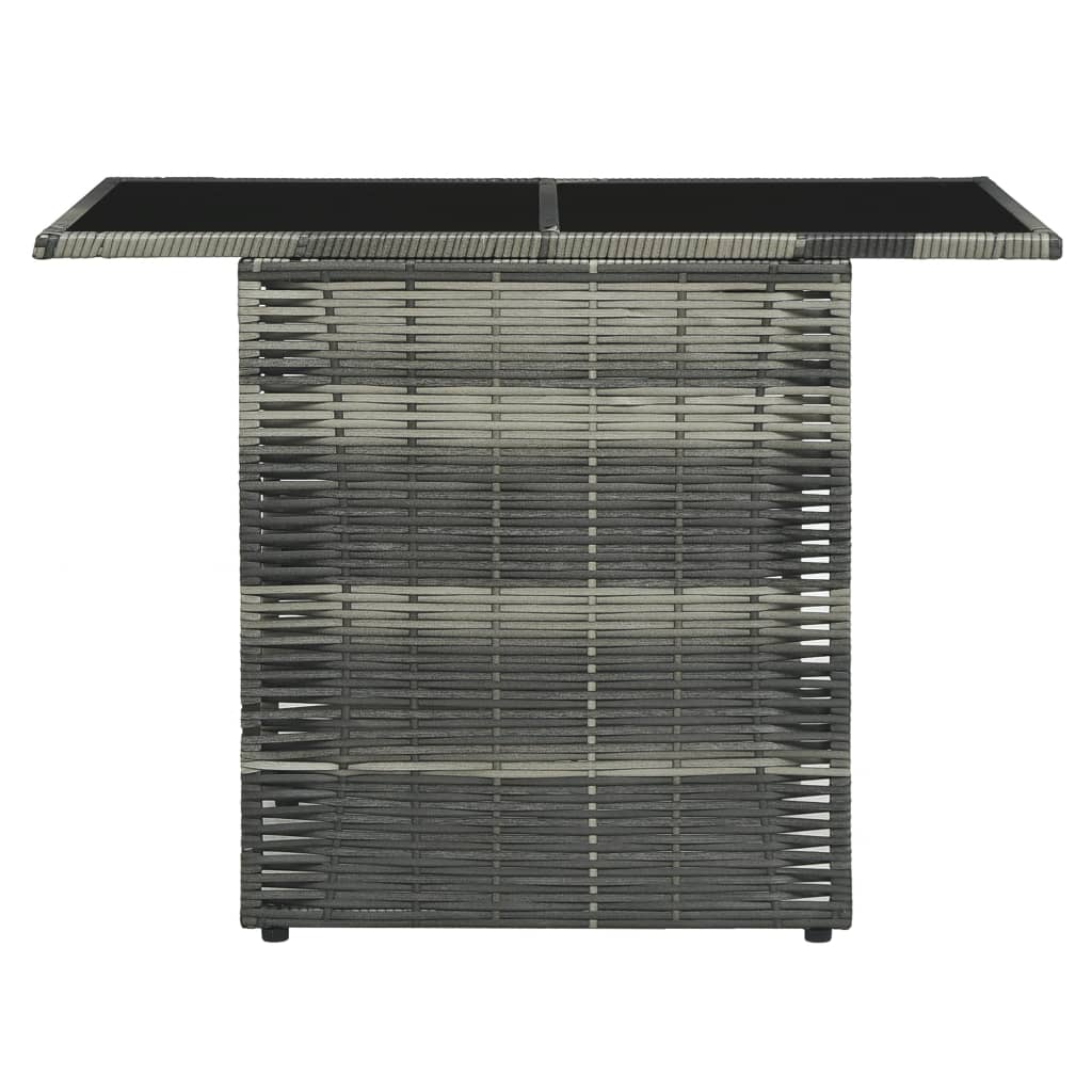 Set da Bistrot 3 pz con Cuscini in Polyrattan Grigio - homemem39