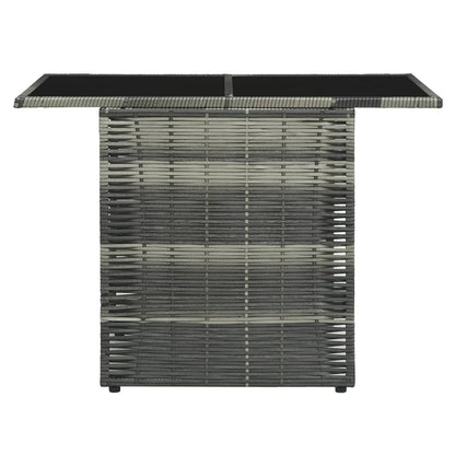 Set da Bistrot 3 pz con Cuscini in Polyrattan Grigio - homemem39