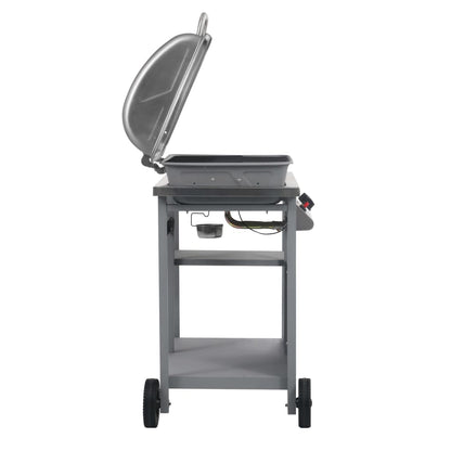 Barbecue e Griglia a Gas con 3 Ripiani e Tavolinetto Argento - homemem39