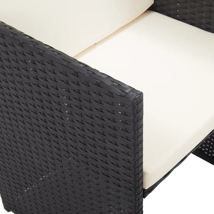 Set da Pranzo da Giardino 15 pz con Cuscini in Polyrattan Nero - homemem39