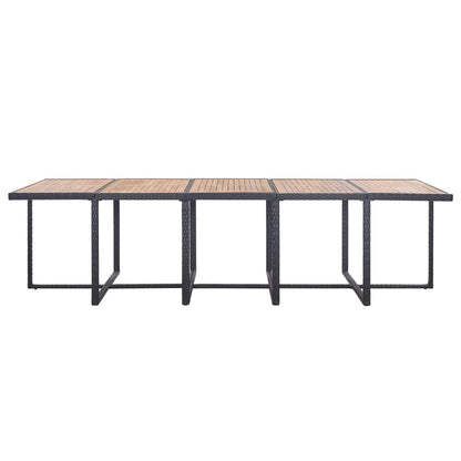 Set da Pranzo da Giardino 15 pz con Cuscini in Polyrattan Nero - homemem39