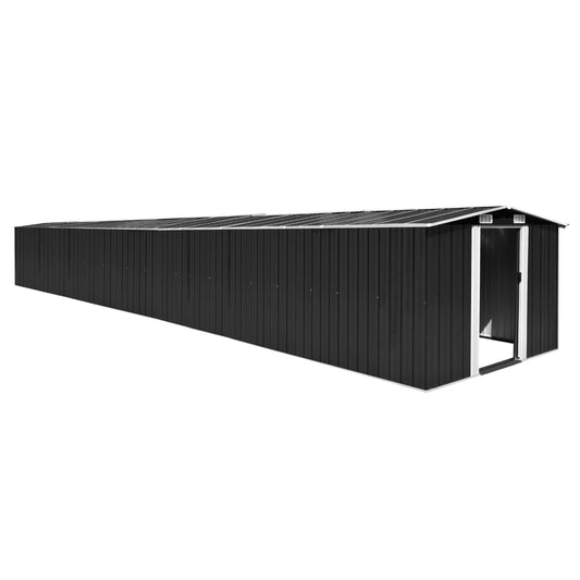 Capanno da Giardino Antracite 257x990x181 cm in Acciaio Zincato - homemem39