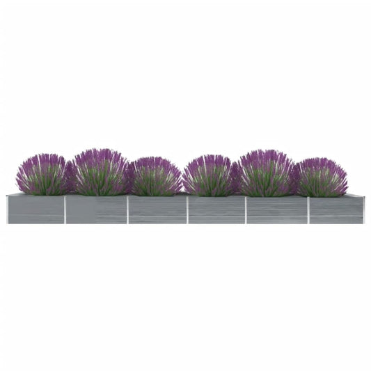 Letto Rialzato Giardino in Acciaio Zincato 600x80x45 cm Grigio - homemem39