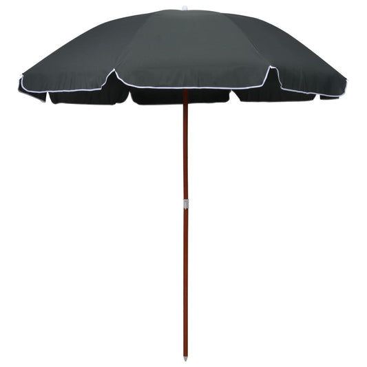 Ombrellone con Palo in Acciaio 240 cm Antracite - homemem39