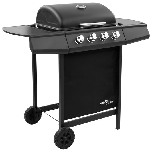 Griglia Barbecue a Gas con 4 Bruciatori Nera - homemem39
