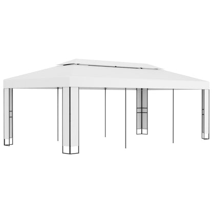 Gazebo con Tetto Doppio 3 x 6 m Bianco - homemem39