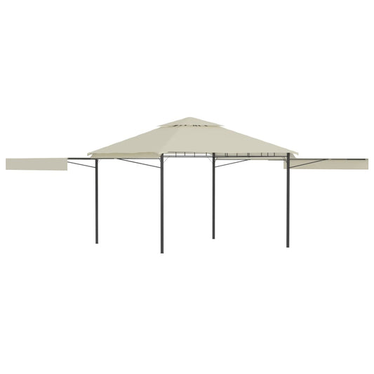 Gazebo con Tetto Doppio Estendibile 3x3x2,75 m Crema 180 g/m² - homemem39