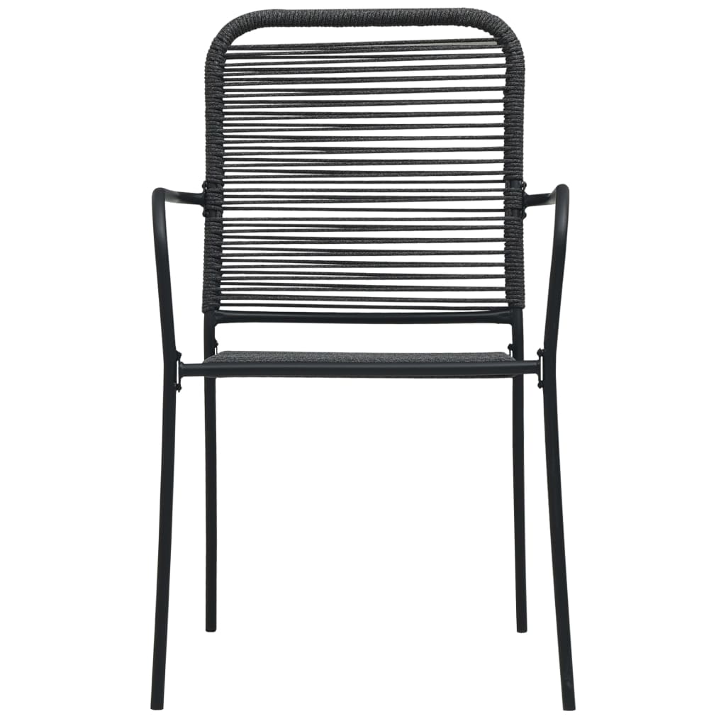 Set da Pranzo da Esterni 7 pz in Corda di Cotone e Acciaio Nero - homemem39