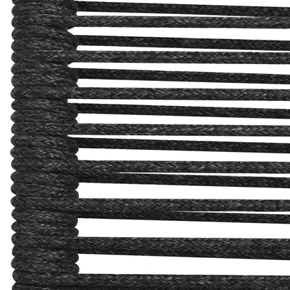 Set da Pranzo da Esterni 7 pz in Corda di Cotone e Acciaio Nero - homemem39