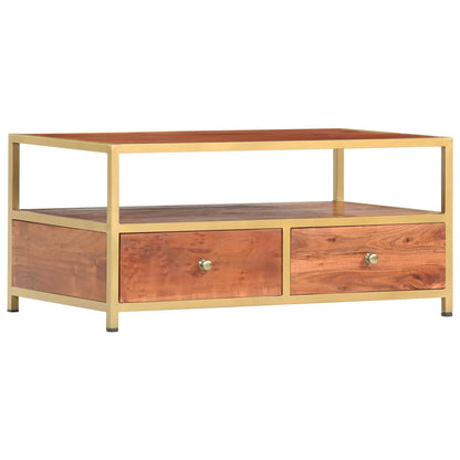 Tavolino da Caffè 90x50x40 cm in Legno Massello di Acacia - homemem39