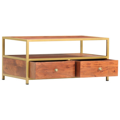 Tavolino da Caffè 90x50x40 cm in Legno Massello di Acacia - homemem39