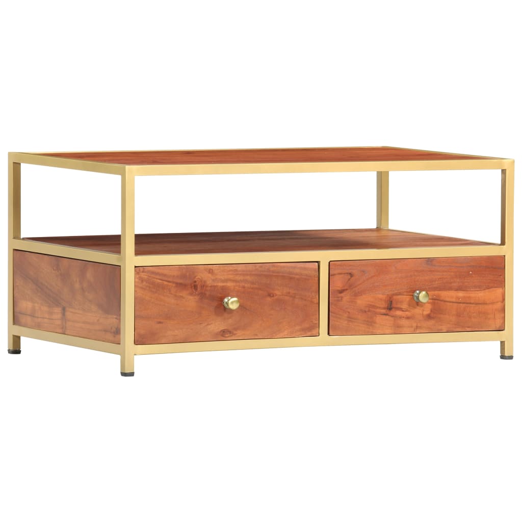 Tavolino da Caffè 90x50x40 cm in Legno Massello di Acacia - homemem39