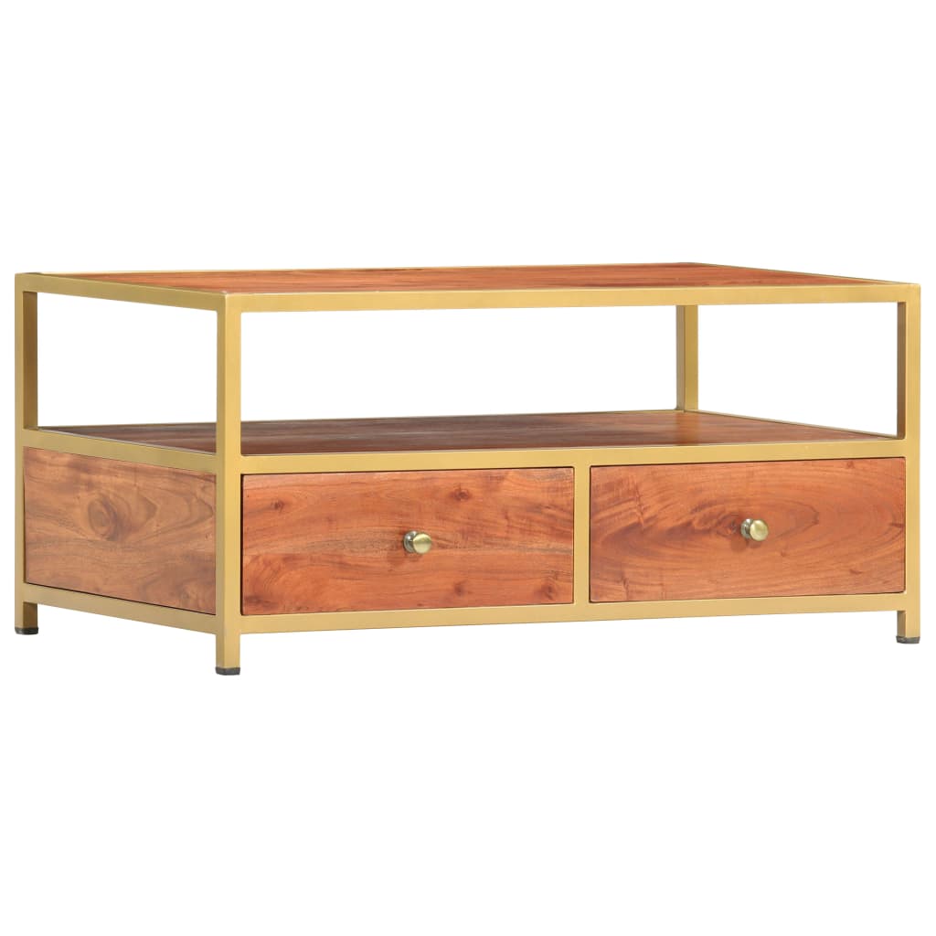 Tavolino da Caffè 90x50x40 cm in Legno Massello di Acacia - homemem39