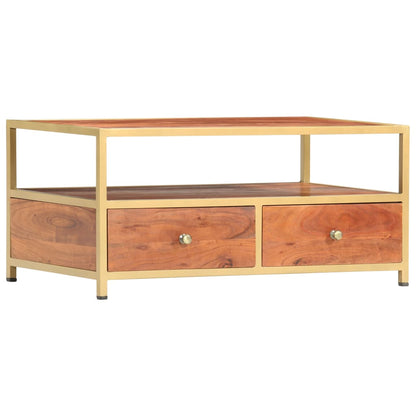 Tavolino da Caffè 90x50x40 cm in Legno Massello di Acacia - homemem39
