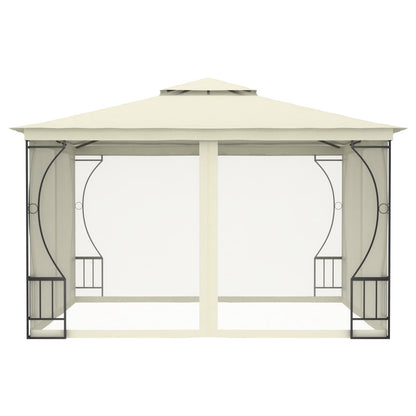 Gazebo con Rete 300x300x265 cm Crema - homemem39