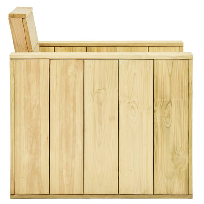 Sedia da Giardino 89x76x76 cm in Legno di Pino Impregnato - homemem39