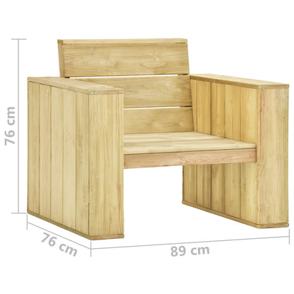Sedia da Giardino 89x76x76 cm in Legno di Pino Impregnato - homemem39