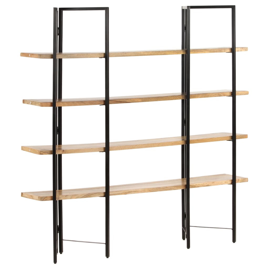 Libreria a 4 Livelli 160x35x160 cm in Legno Massello di Mango - homemem39