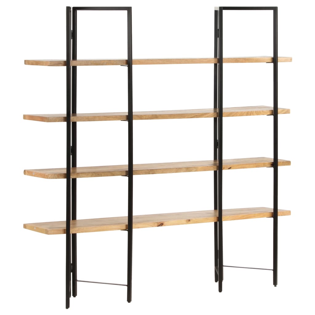 Libreria a 4 Livelli 160x35x160 cm in Legno Massello di Mango - homemem39