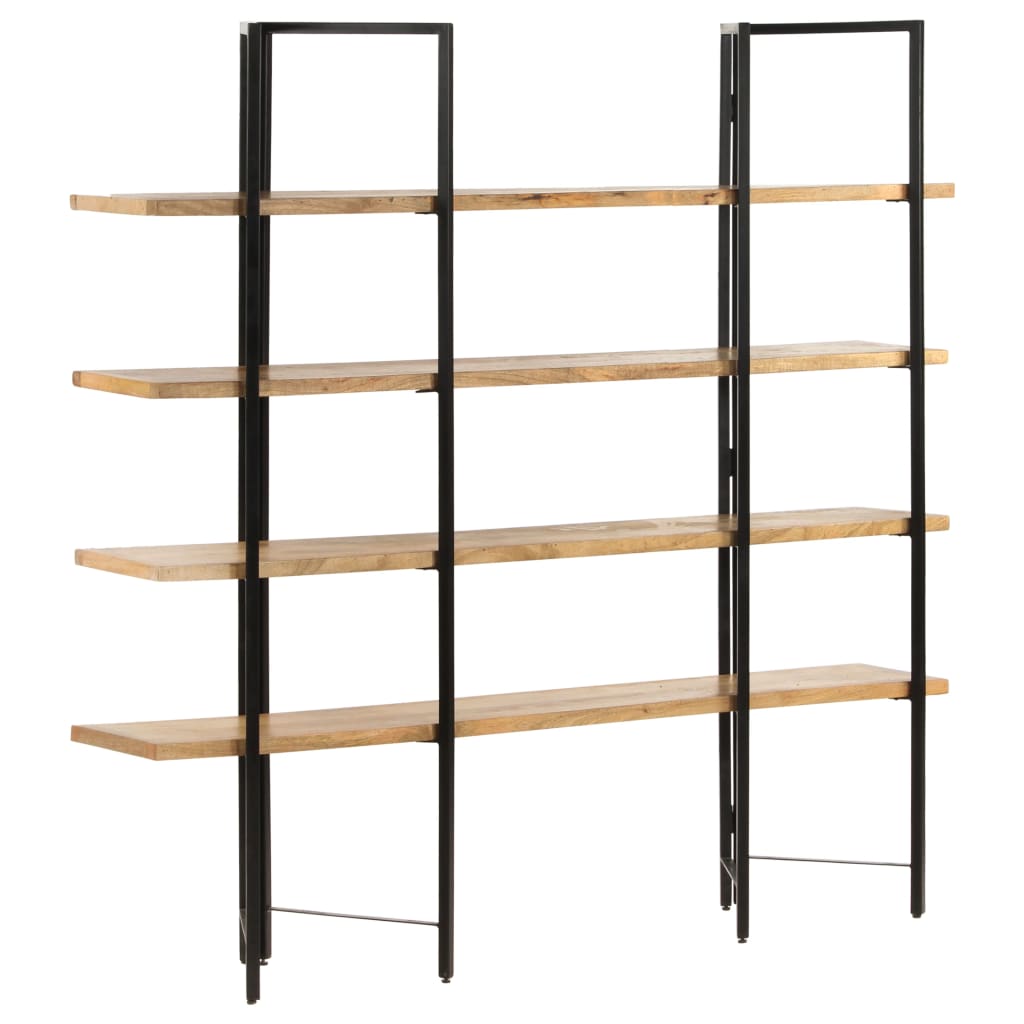 Libreria a 4 Livelli 160x35x160 cm in Legno Massello di Mango - homemem39