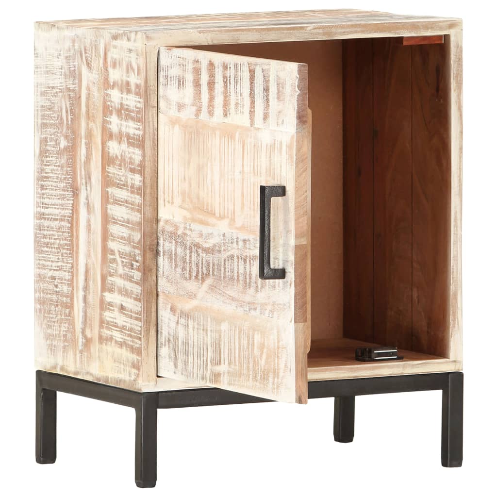 Comodino 40x30x50 cm in Legno Massello di Acacia - homemem39