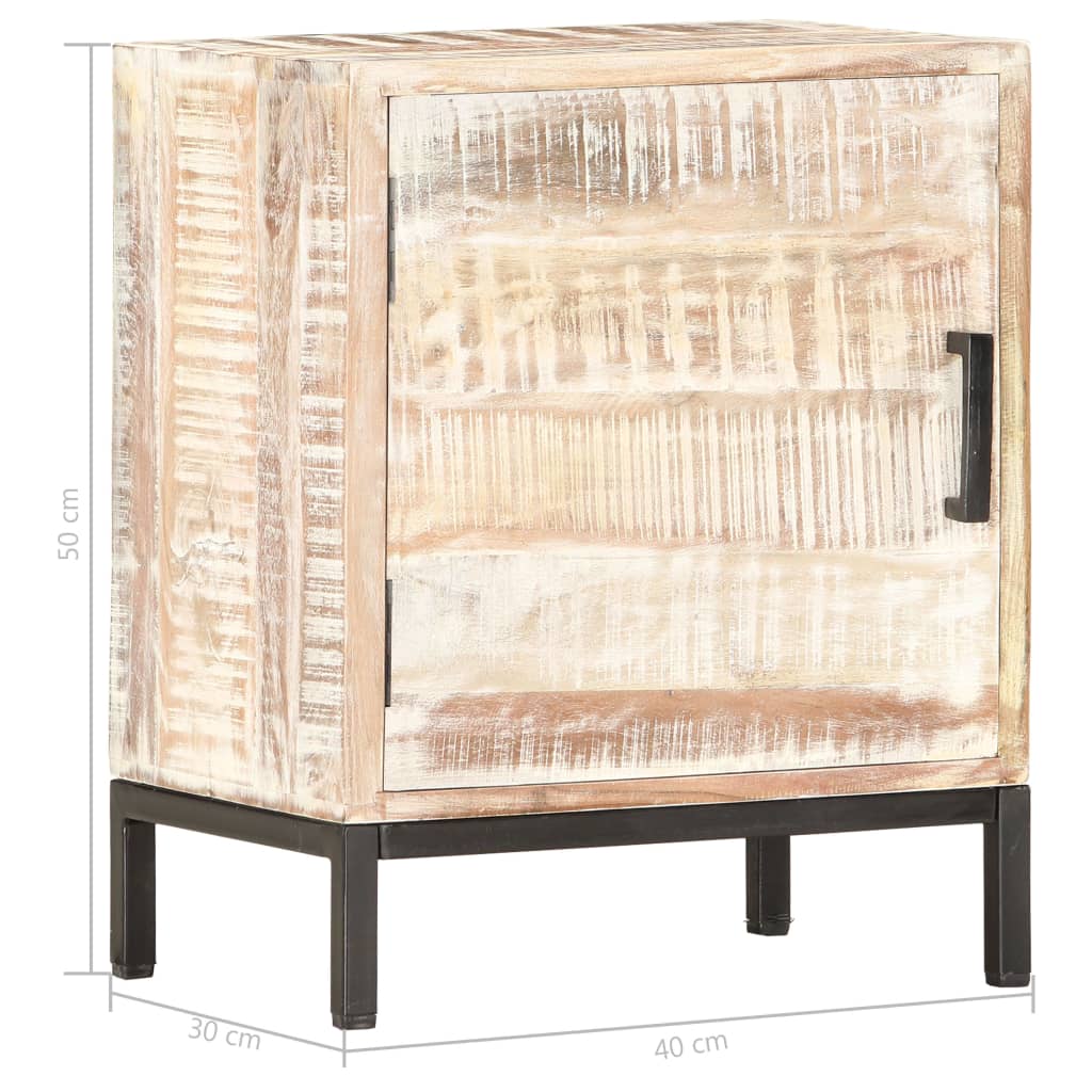Comodino 40x30x50 cm in Legno Massello di Acacia - homemem39