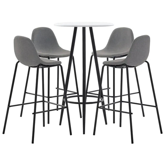 Set da Bar 5 pz in Tessuto Grigio Talpa - homemem39
