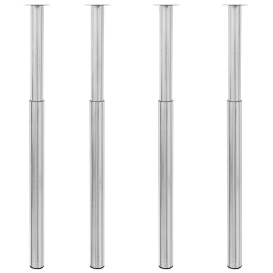 Gambe Telescopiche per Tavolo 4 pz Nichel Spazzolato 710-1100mm - homemem39