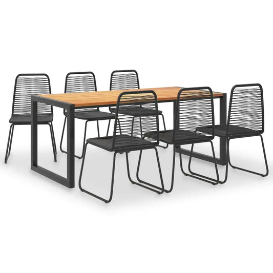Set da Pranzo da Giardino 7 pz in Legno Acacia e Polyrattan - homemem39