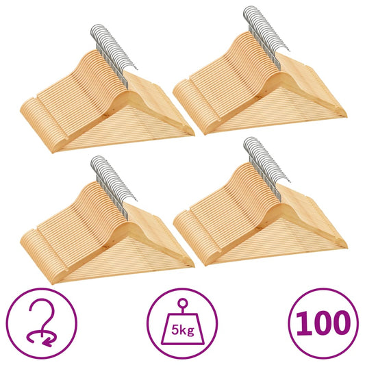 Set Appendiabiti 100 pz Antiscivolo in Legno Massello - homemem39