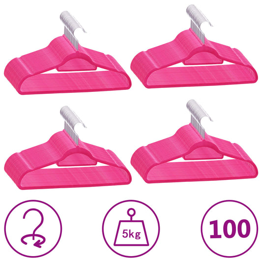 Set Appendiabiti 100 pz Antiscivolo Rosa in Velluto - homemem39