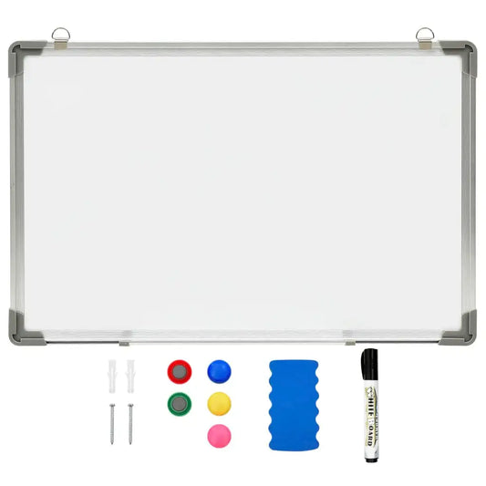 Lavagna Magnetica Bianca Cancellabile a Secco 60x40 cm Acciaio - homemem39