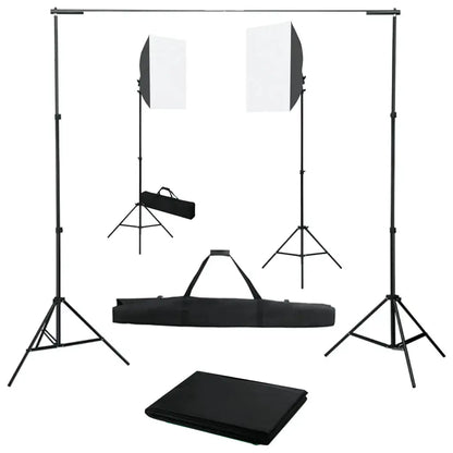 Kit per Studio Fotografico con Luci Softbox e Fondale - homemem39