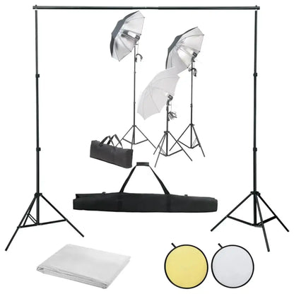 Kit Studio Fotografico con Set Luci Fondale e Riflettore - homemem39