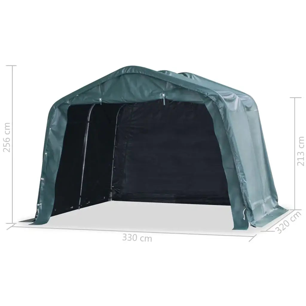 Tendone Bestiame Rimovibile PVC 550 g/m² 3,3x3,2 m Verde Scuro - homemem39