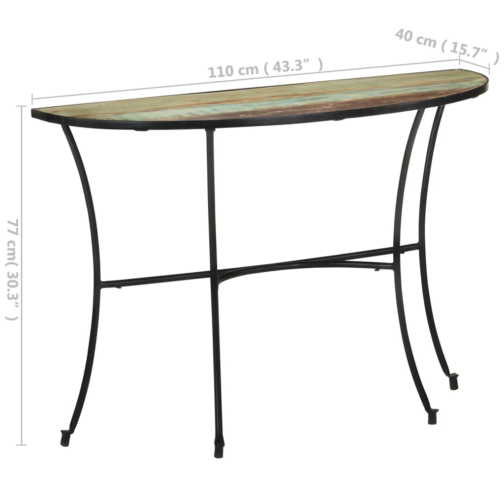 Tavolino Laterale 110x40x77 cm in Legno Massello di Recupero - homemem39
